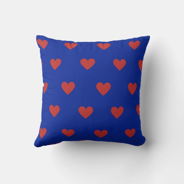 Red Elegant Cute Mysigt Modern Romantic Chic Heart Kudde (Baksida)