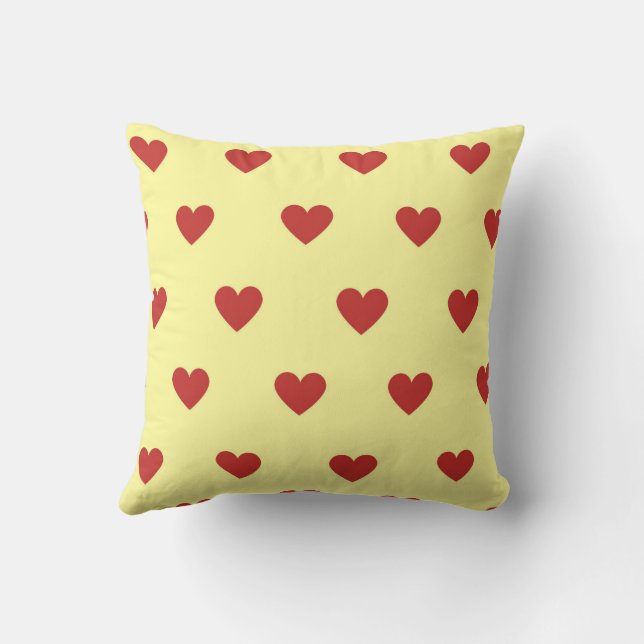Red Elegant Cute Mysigt Modern Romantic Chic Heart Kudde (Baksida)