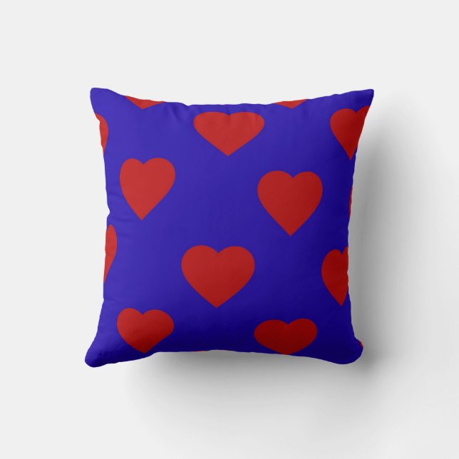 Red Elegant Cute Mysigt Modern Romantic Chic Heart Kudde (Baksida)