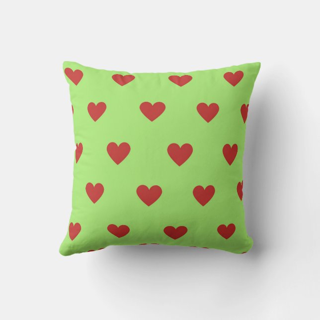 Red Elegant Cute Mysigt Modern Romantic Chic Heart Kudde (Baksida)
