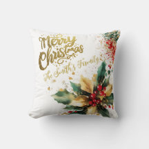 Red Elegant Family Guld Glitter-skript jul