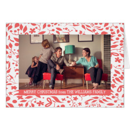 Red Elegant Foliage Helgdag Photo Hälsningskort