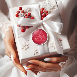 Red Elegant Julgran Runt Klistermärke