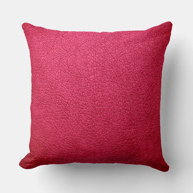 Red Elegant Leather-utseende Kudde (Framsida)