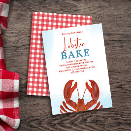 Red Elegant Seafood Bake Anpassningsbar Inbjudningar