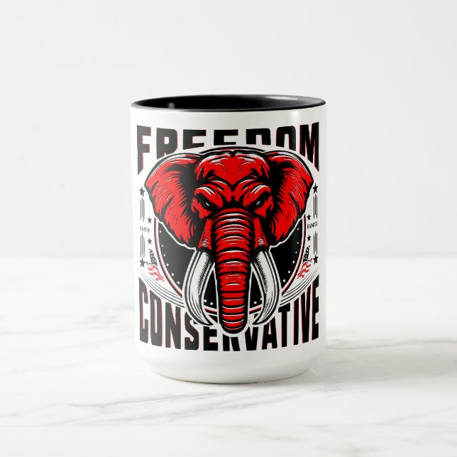 Red Elephant | Faith Family Freedom Konservativ Mugg (Center)