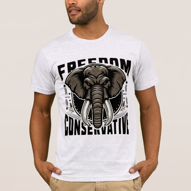 Red Elephant | Faith Family Freedom Konservativ T Shirt (Framsida)