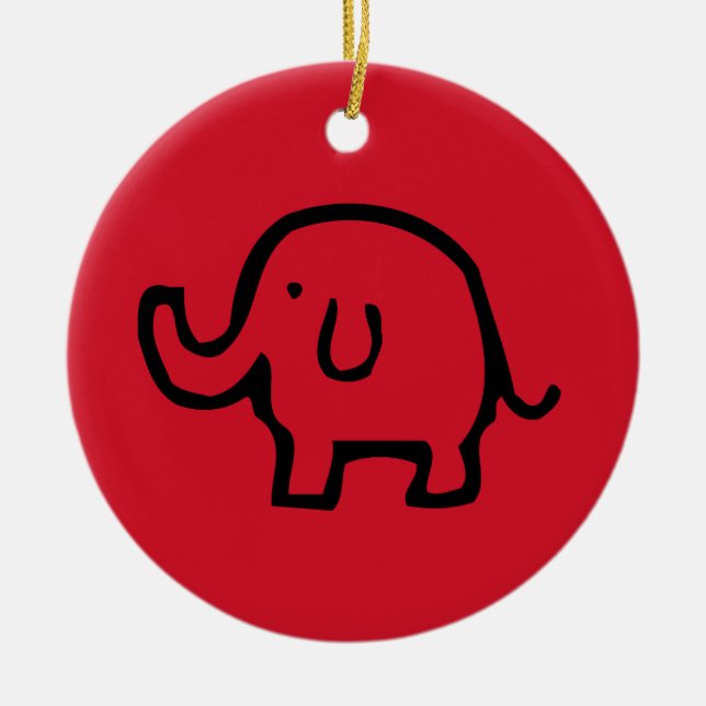 Red Elephant Image Ornament (Framsidan)