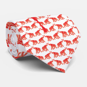 Red Elephant Tie Slips