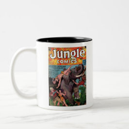 Red Elephant - Vintage Jungle Tecknads - Retro Två-Tonad Mugg