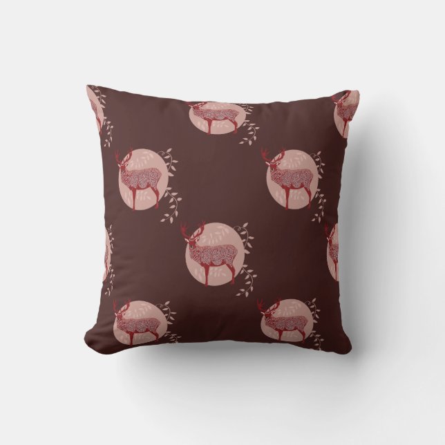 Red Elk mönster Kudde (Framsida)