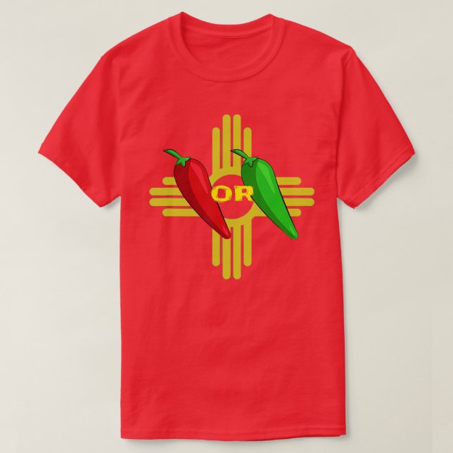 Red eller Grönt Chile Hatch New mexico Zia 1 T Shirt (Design framsida)