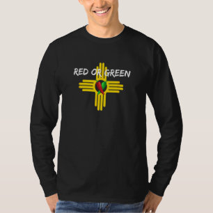 Red eller Grönt Chile jul Hatch New mexico Zia T Shirt