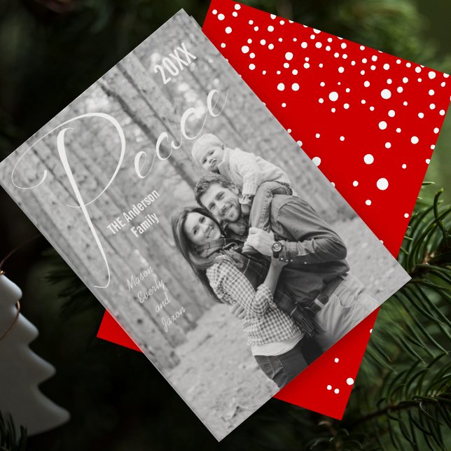 Red eller någon av Färg Peace Helgdag-familjfoto Julkort (Skapare uppladdad)