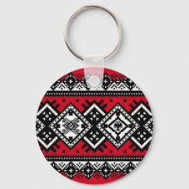 Red Embroidery Nyckelring