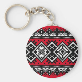 Red Embroidery Nyckelring