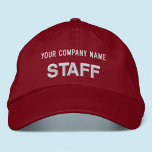Red Embroized staff Baseball Cap Employee Hat Broderad Keps<br><div class="desc">Anpassa enkelt den här röda, alternativa apparaten med broderad hatt med din egen anpassningsbar. Du kan också anpassa den med logotypen eller med andra bilder. Den här chiningshatten är 100% bomull för stil. "Flexfit Wool Cap" stil har alternativ för att lägga till broderiet på sidorna och baksidan. Justerbar oisex stil...</div>