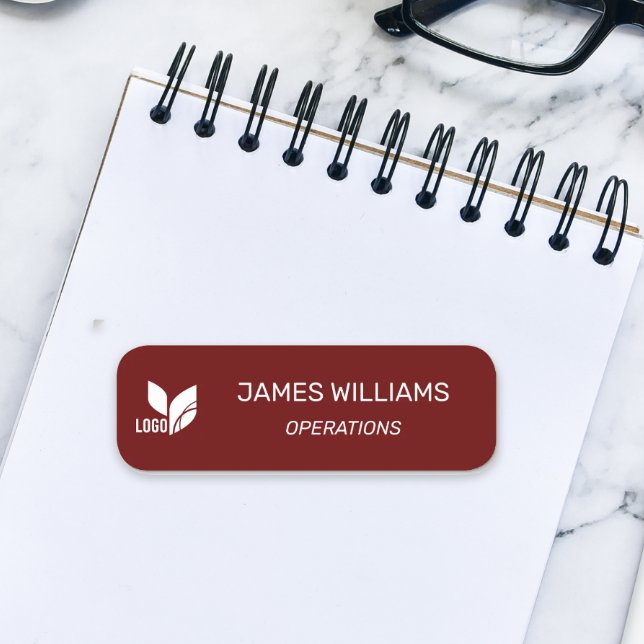 Red Employee Logotyp Namnbricka (Employee Name Tag)