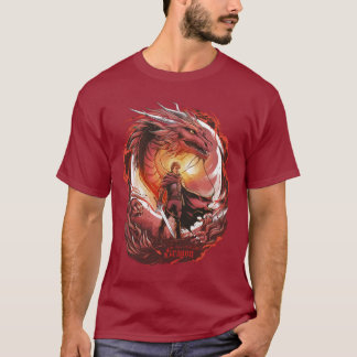 Red eragon art t shirt