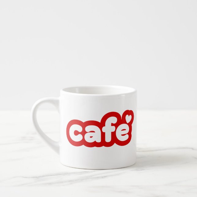Red Espresso "Café" Mugg med hjärtdetaljer Espressomugg (Vänster)