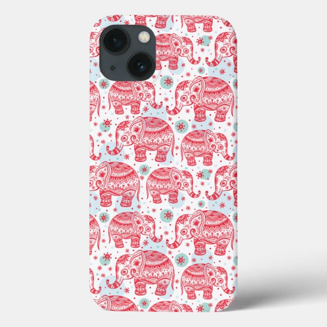 Red Ethnic Elephant Mönster (Baksida)