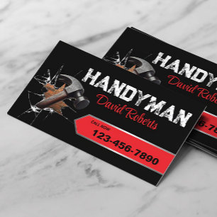 Red-etikett för handyman Reparation & Maintenance Visitkort