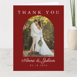 Red Eucalypthus Thank You Card W/ 2 photos Tack Kort