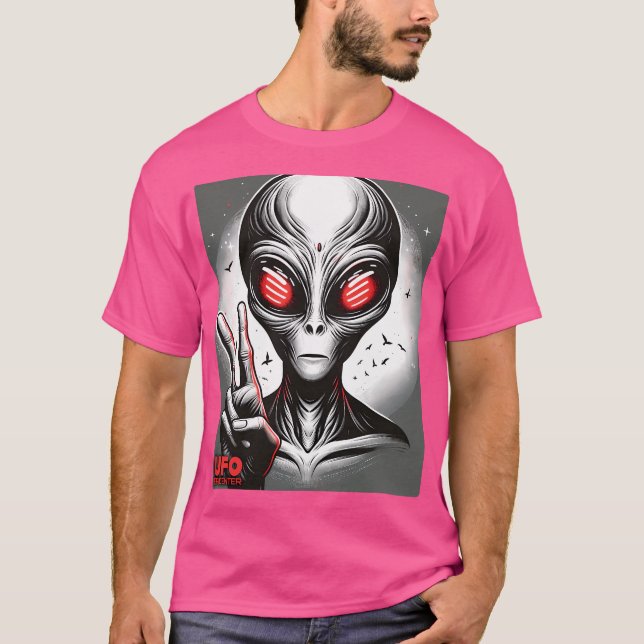 Red Eyed Et Throwing Fredstecken T Shirt (Framsida)