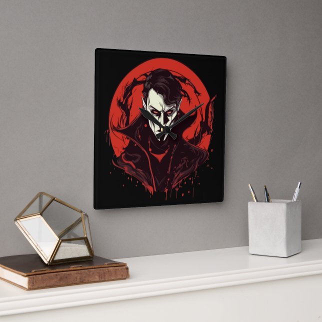 Red-Eyed Horror Fyrkantig Klocka (Kontor)