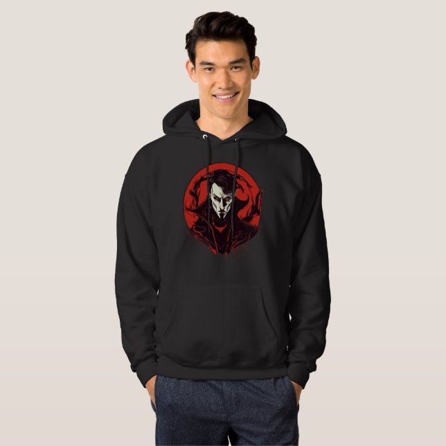 Red-Eyed Horror Hoodie (Hel framsida)