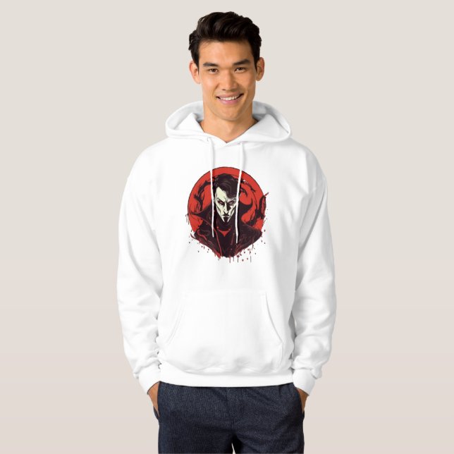 Red-Eyed Horror Hoodie (Hel framsida)