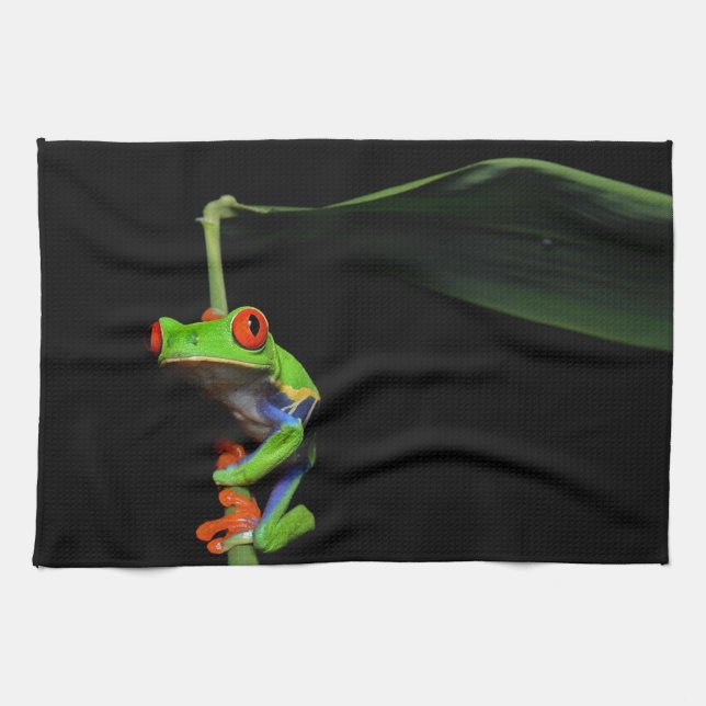 Red Eyed Payed Träd Frog Kökshandduk (Horisontell)