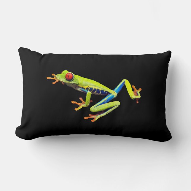 Red Eyed Payed Träd Frog Lumbarkudde (Framsida)