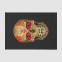 Red Eyed Sugar Skull Zombie Tissue Paper
