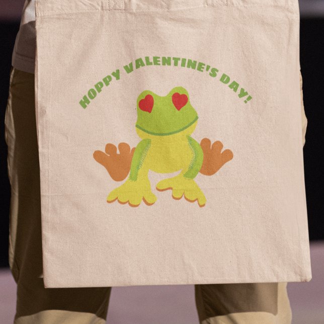 Red Eyed Träd Frog Hoppy Valentine Day Tygkasse (Skapare uppladdad)