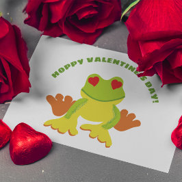 Red Eyed Träd Frog Hoppy Valentine Day Vykort