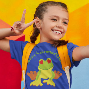 Red Eyed Träd Frog Hoppy Valentines dag T Shirt