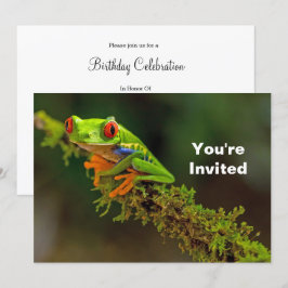Red Eyed Träd Frog Photo Birthday Inbjudningar
