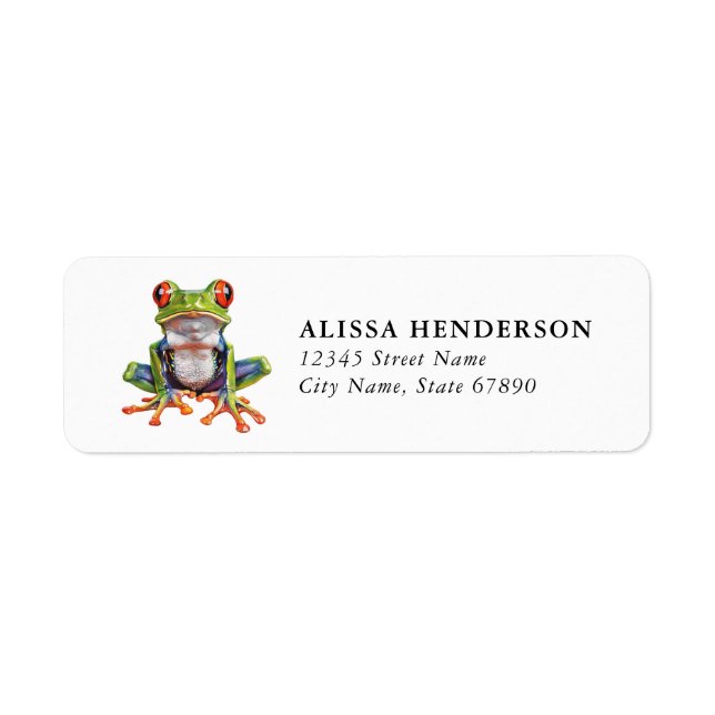 Red Eyed Träd Frog Returetiketter Returadress Etikett (Framsidan)