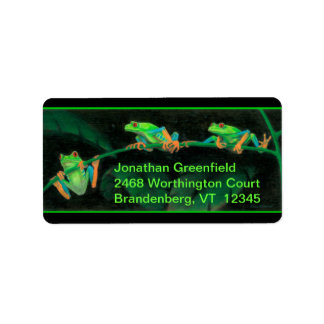 Red Eyed Träd Frogs Adressetikett