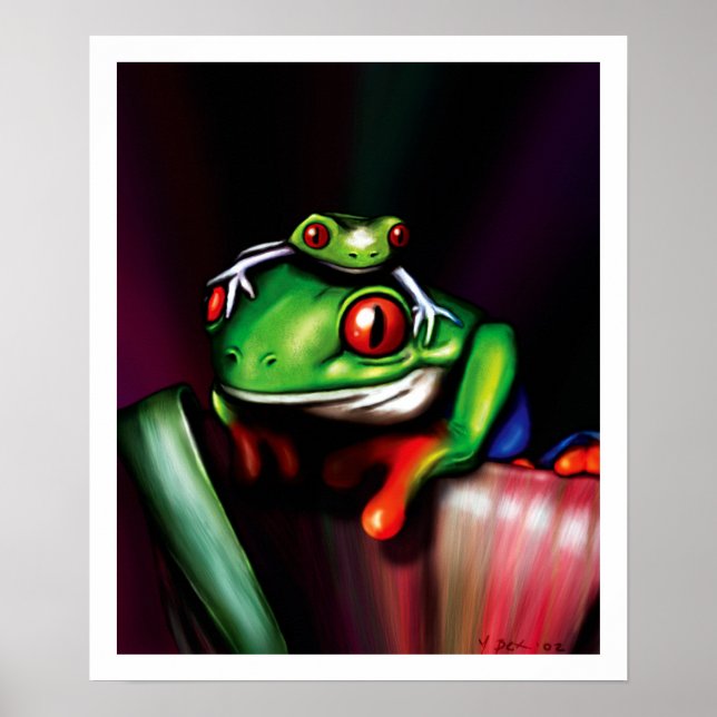 Red Eyed Träd Frogs Poster (Framsidan)