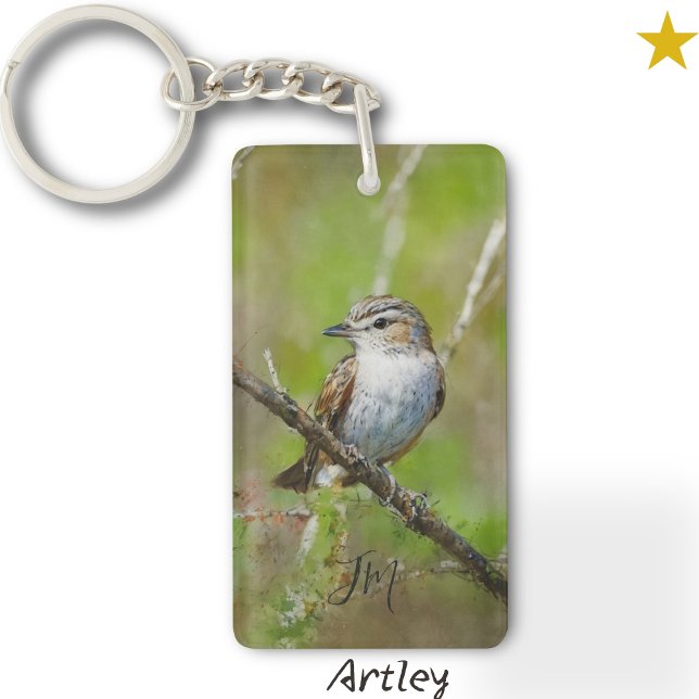 Red Eyed Vireo Bird Painting Anpassningsbar Initia (Skapare uppladdad)