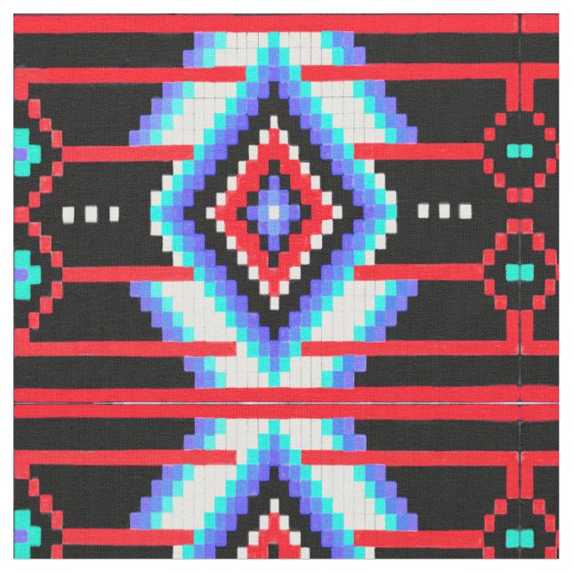 Red Fabric Tribal Collection Tyg (Närbild)