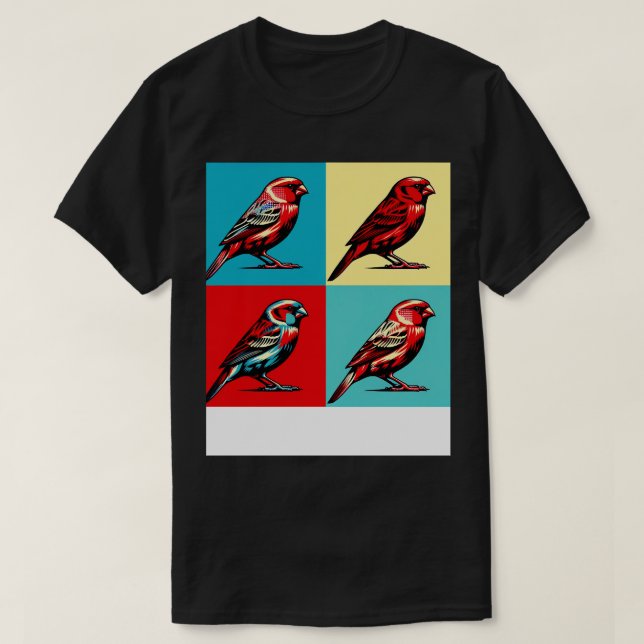 Red Factor Canary Art Coola Birds T Shirt (Design framsida)