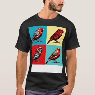 Red Factor Canary Art Coola Birds T Shirt