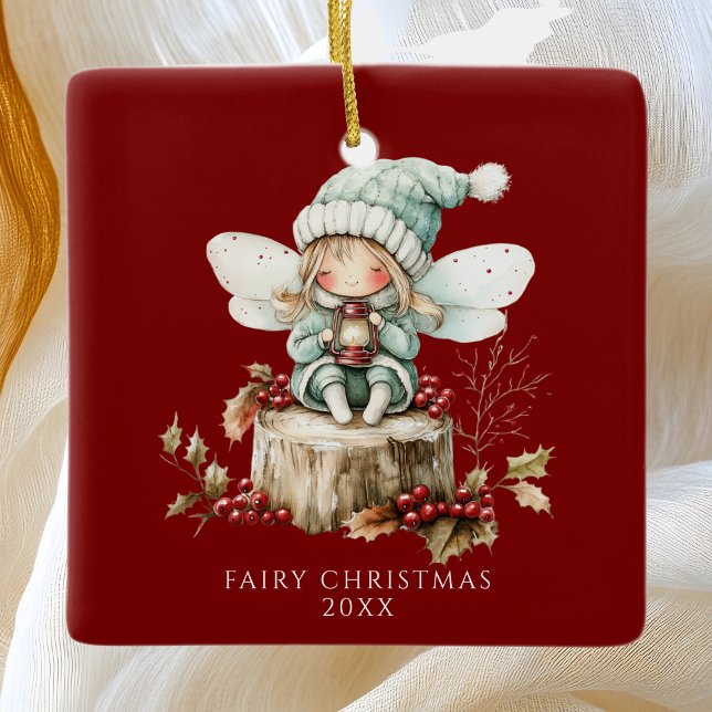 Red Fairy God jul Julgransprydnad Keramik (Skapare uppladdad)
