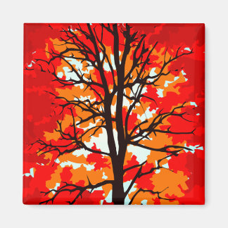 Red Fall Träd Magnet