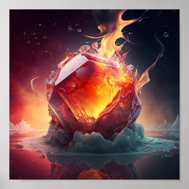 Red Falling Fireball Poster (Framsidan)