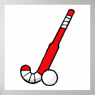 Red Fält Hockey Stick Poster