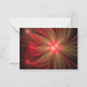 Red Fansy fractal Blommor Anteckningskort